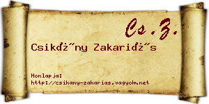 Csikány Zakariás névjegykártya